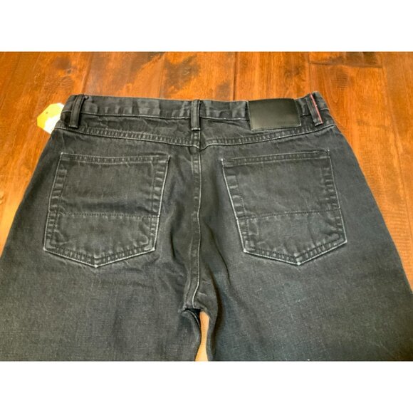 Gustin Men's Black Selvedge Denim Slim Straight Raw Jeans, Size 34 - Picture 6 of 10